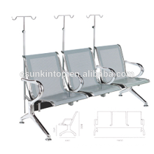 Cadeira de hospital para uso comercial, apoio de braços e pernas de três lugares design (KS3BB-3)